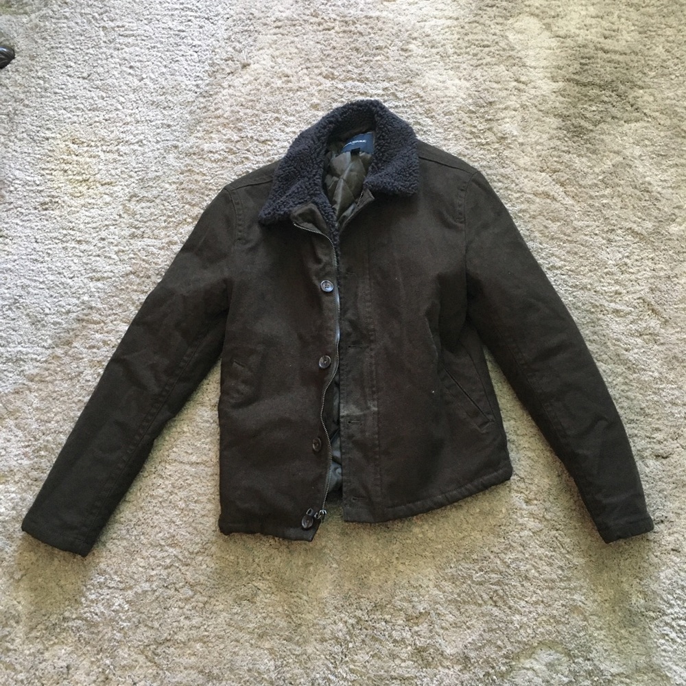 Banana Republic - XS Olive Moleskin Sherpa Jacket